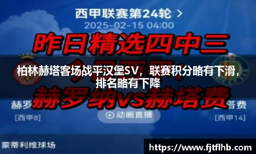柏林赫塔客场战平汉堡SV，联赛积分略有下滑，排名略有下降