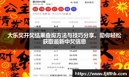 大乐奖开奖结果查询方法与技巧分享，助你轻松获取最新中奖信息